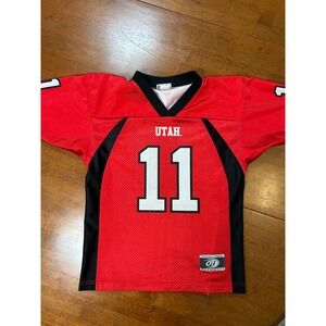 Vintage OT Sports Utah Utes Football Jersey Youth Medium Red Black #11 NCAA